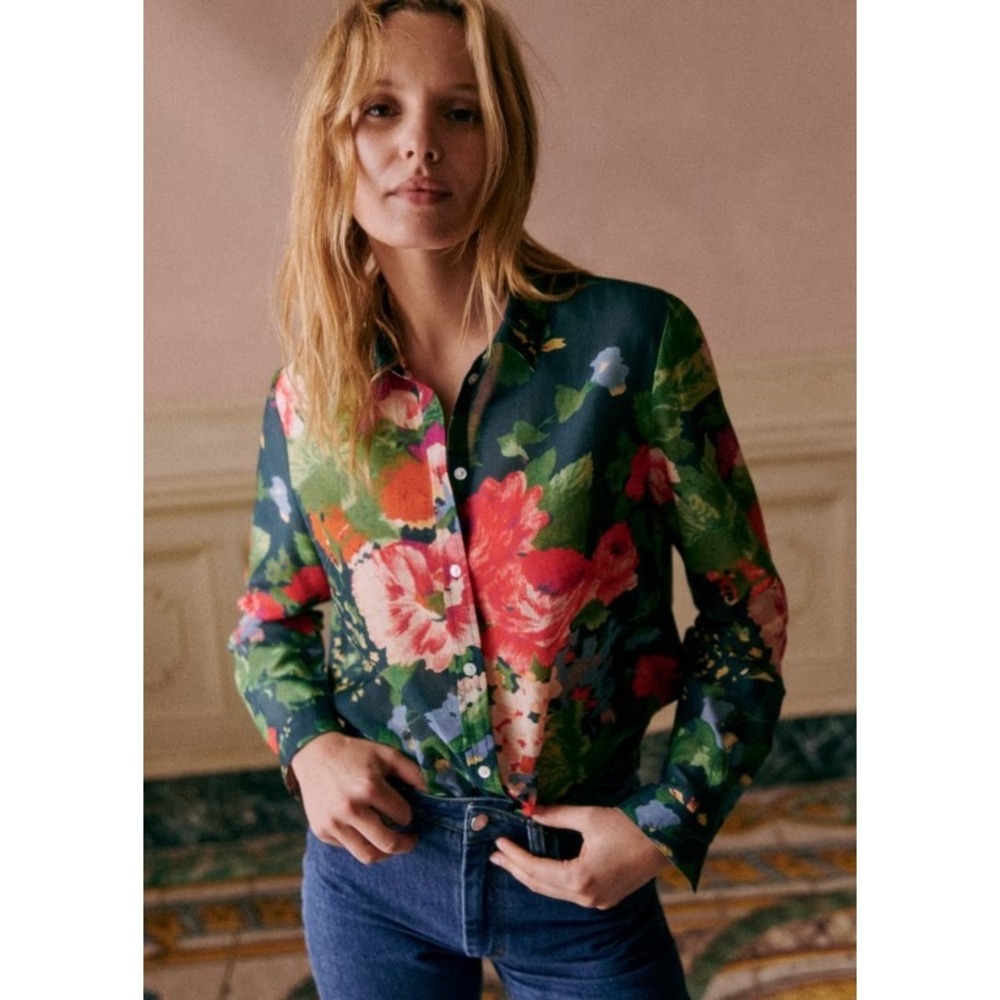 Sézane Pierro Floral Print Shirt 36 - Picture 2 of 10